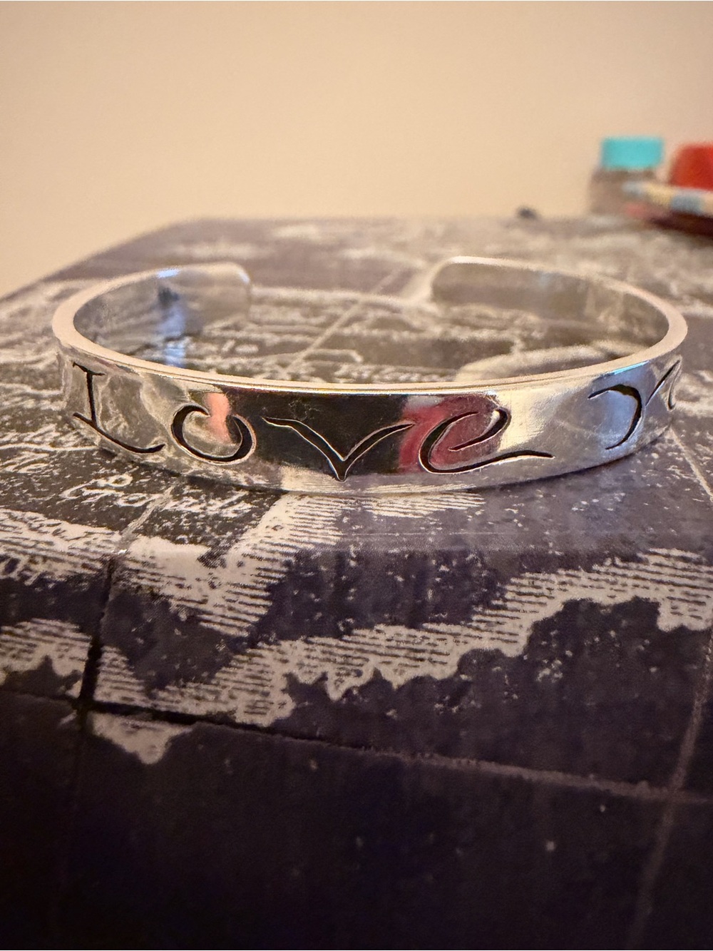 James Avery Sterling Silver I love you Cuff Bracelet